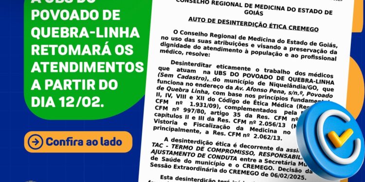 CREMEGO LIBERA FUNCIONAMENTO DA UBS DO QUEBRA-LINHA, EM NIQUELÂNDIA